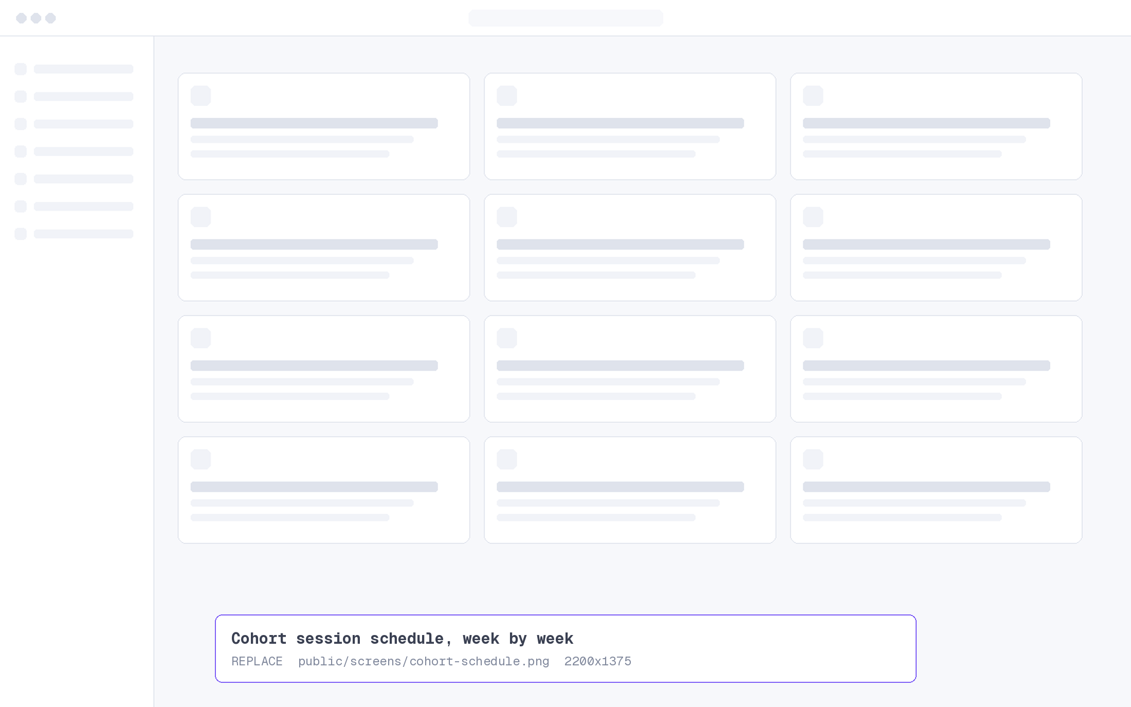 Cohort session schedule laid out week by week