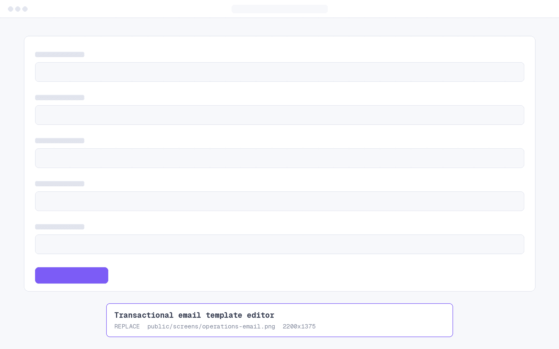 Transactional email template editor